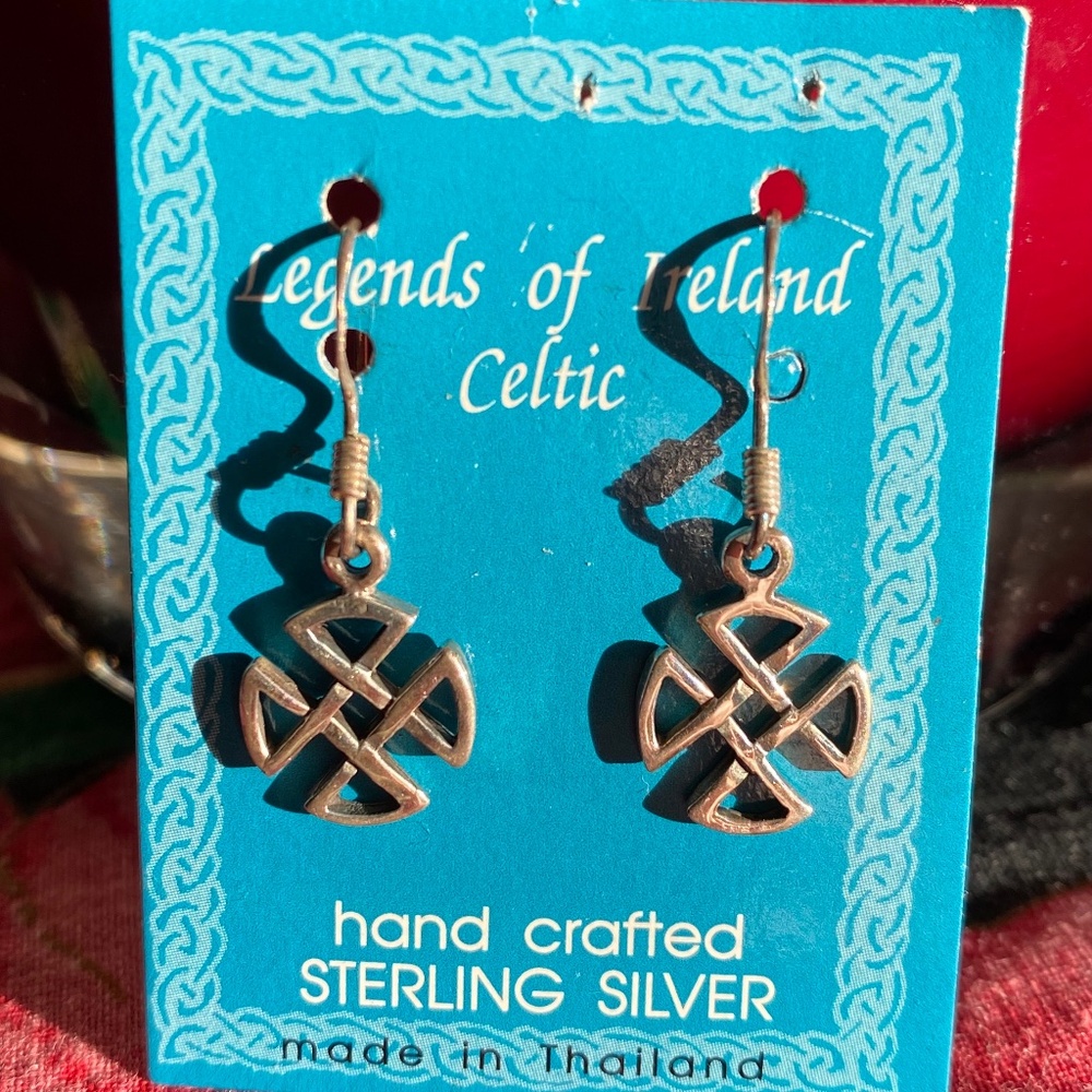 Sterling silver Celtic cross earrings - Legends of Ireland